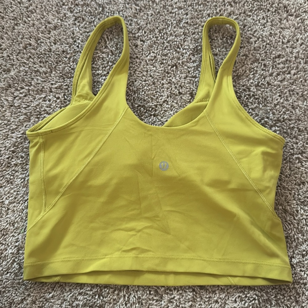 Lululemon Align Crop Tank Nulu 🍐 Yellow Pear Green Size 8 A/B Cup - Picture 6 of 9